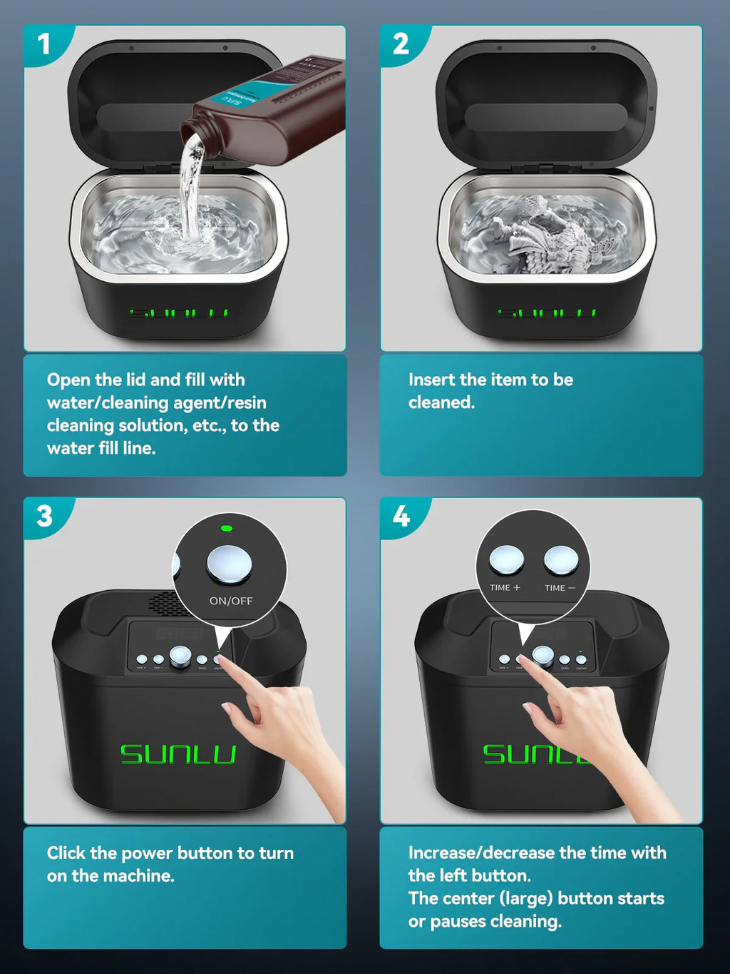 Ultrasonic Cleaner 2.7L with Multi-Speed Options and Time Control