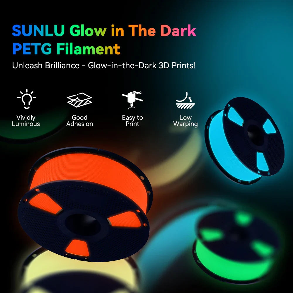 [MOQ: 3KG] PETG Glow in The Dark (Luminous) 3D Printer Filament 1KG